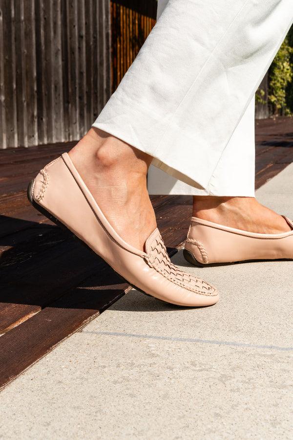 Patricia Green Patricia Green Women’s Kelly Woven Driving Moccasin In Nude