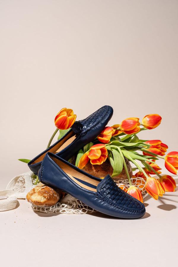 Patricia Green Patricia Green Women’s Kelly Woven Driving Moccasin In Navy