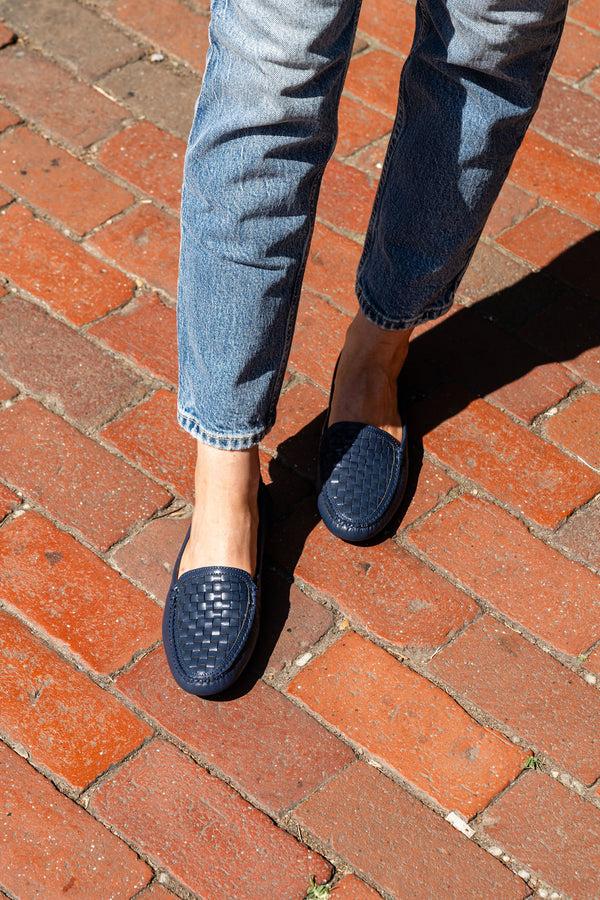 Patricia Green Patricia Green Women’s Kelly Woven Driving Moccasin In Navy