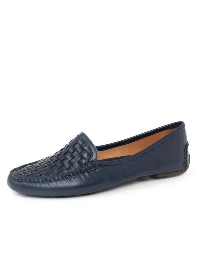 patricia green Patricia Green Women’s Kelly Woven Driving Moccasin in Navy