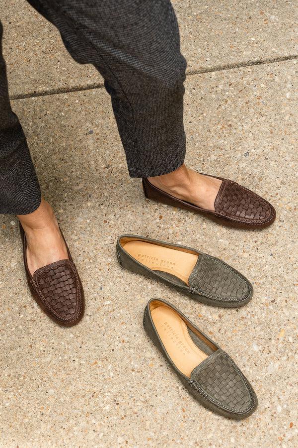 Patricia Green Patricia Green Women’s Kelly Woven Driving Moccasin In Chocolate