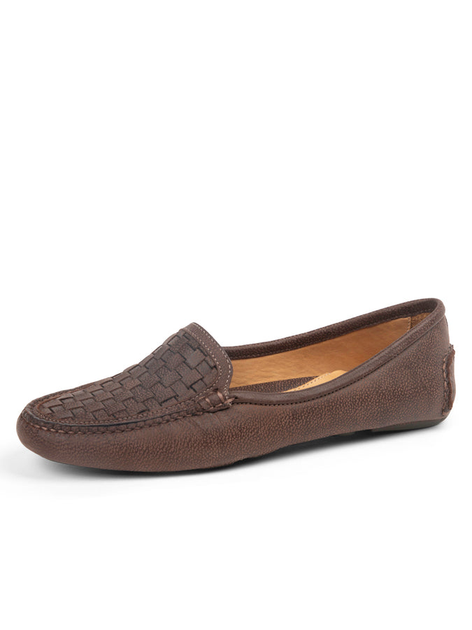 patricia green Patricia Green Women’s Kelly Woven Driving Moccasin in Chocolate