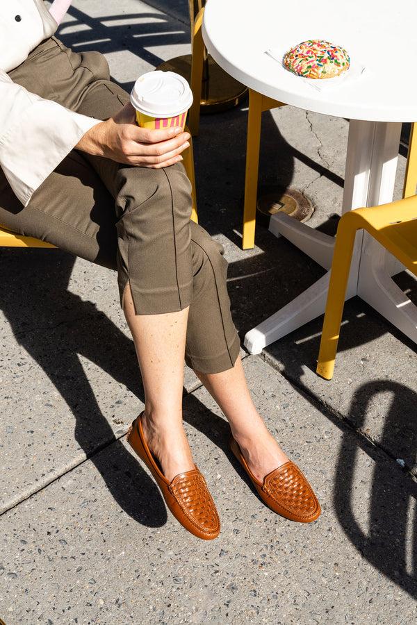 Patricia Green Patricia Green Women’s Kelly Woven Driving Moccasin In Cognac