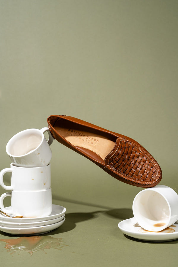 Patricia Green Patricia Green Women’s Kelly Woven Driving Moccasin In Cognac