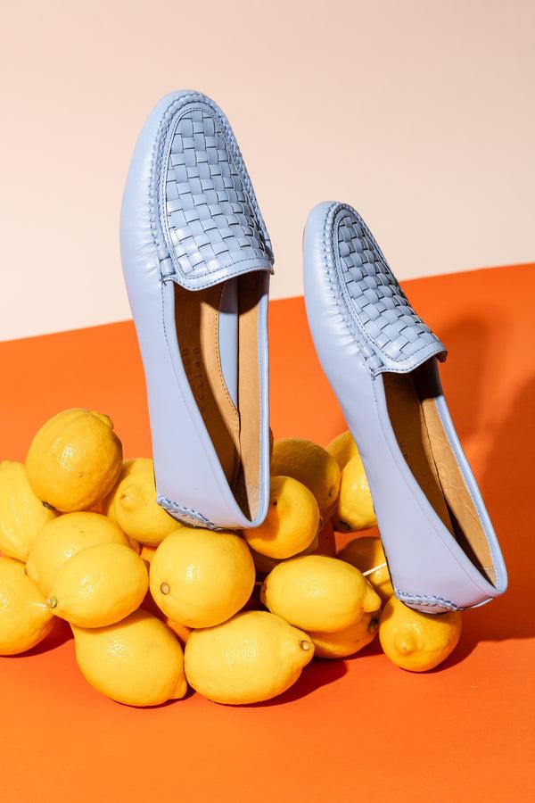 Patricia Green Patricia Green Women’s Kelly Woven Driving Moccasin In French Blue