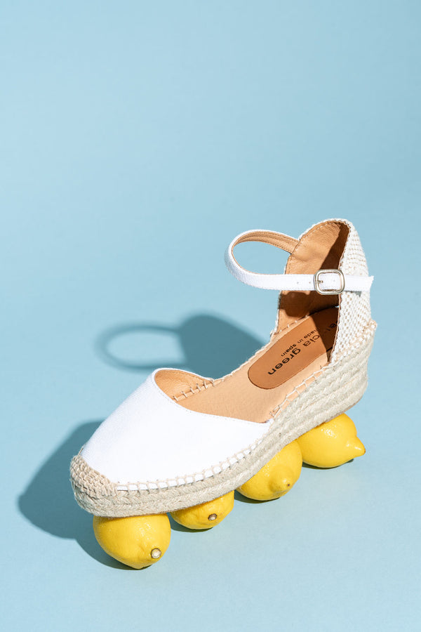 Patricia Green Patricia Green Women’s Leon Closed Toe Espadrille With Buckle Strap In White