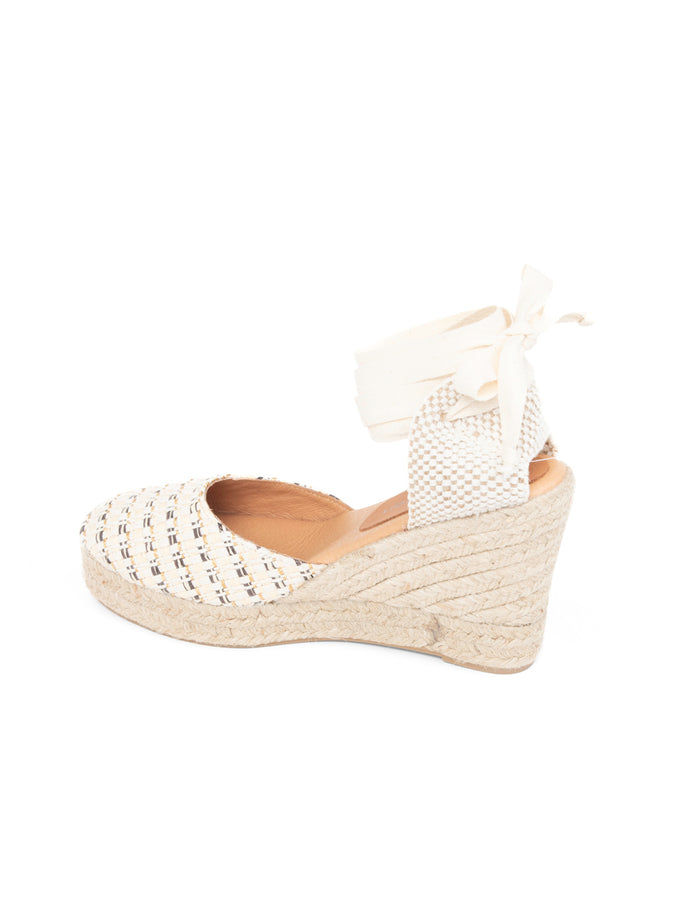 Patricia Green Patricia Green Women’s Lillian Raffia Lace Up Espadrille In Natural/Gold/Black