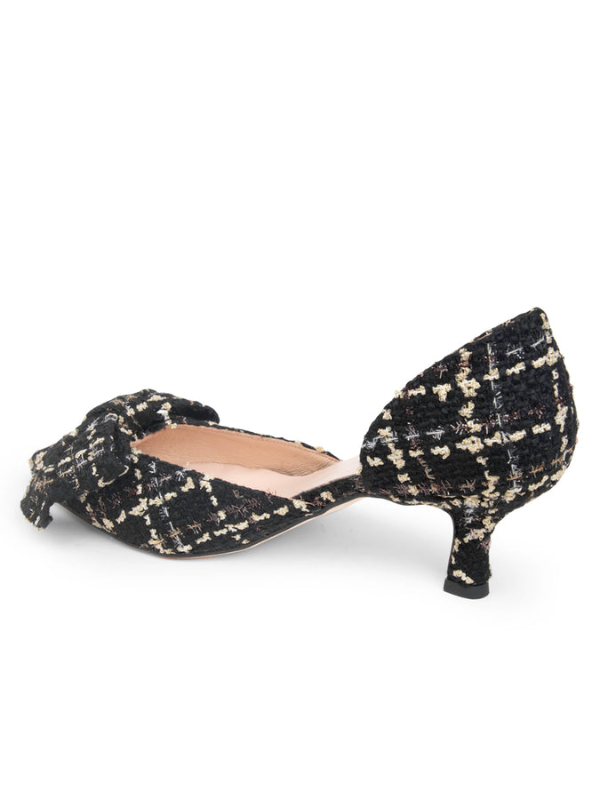 Patricia Green Patricia Green Women’s Malibu D'Orsay Kitten Heel In Black/Gold Tweed