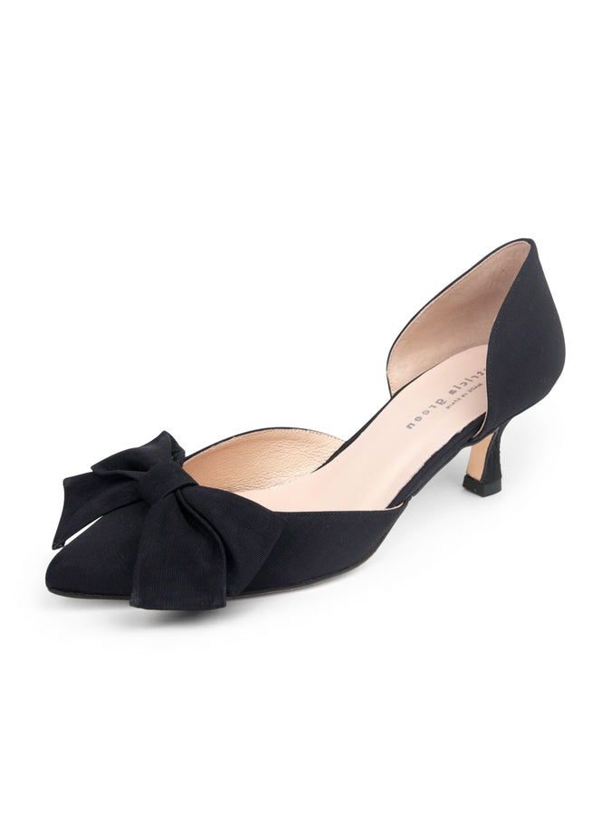 patricia green Patricia Green Women’s Malibu d'Orsay Kitten Heel in Black Moire