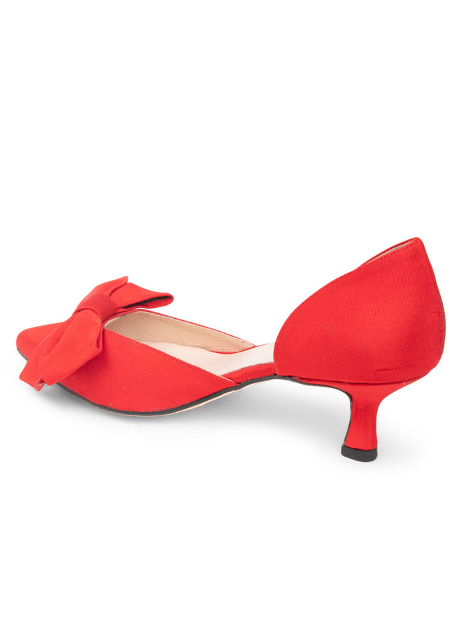 Patricia Green Patricia Green Women’s Malibu D'Orsay Kitten Heel In Red Moire