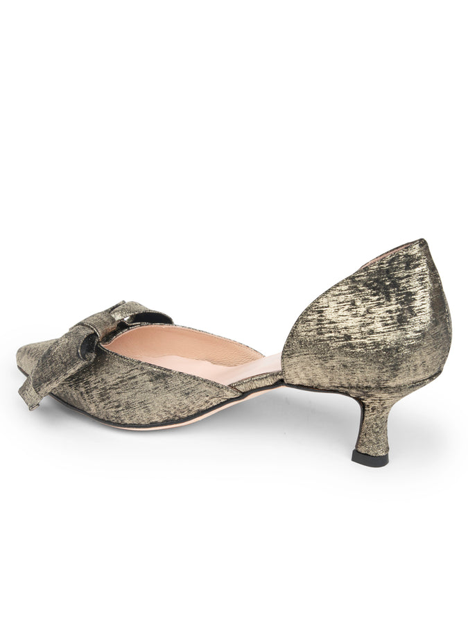 Patricia Green Patricia Green Women’s Malibu D'Orsay Kitten Heel In Metallic Shimmer