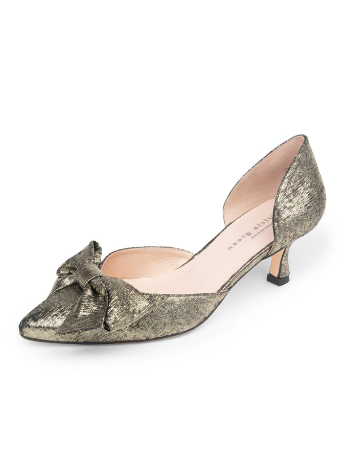 patricia green Patricia Green Women’s Malibu d'Orsay Kitten Heel in Metallic Shimmer
