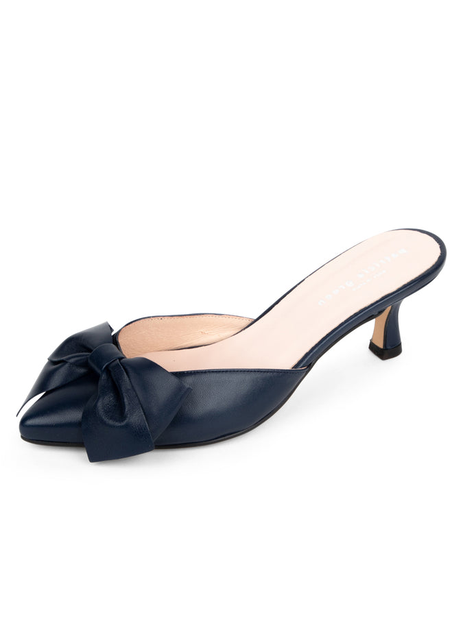 patricia green Patricia Green Women’s Malibu Kitten Heel Mule in Navy