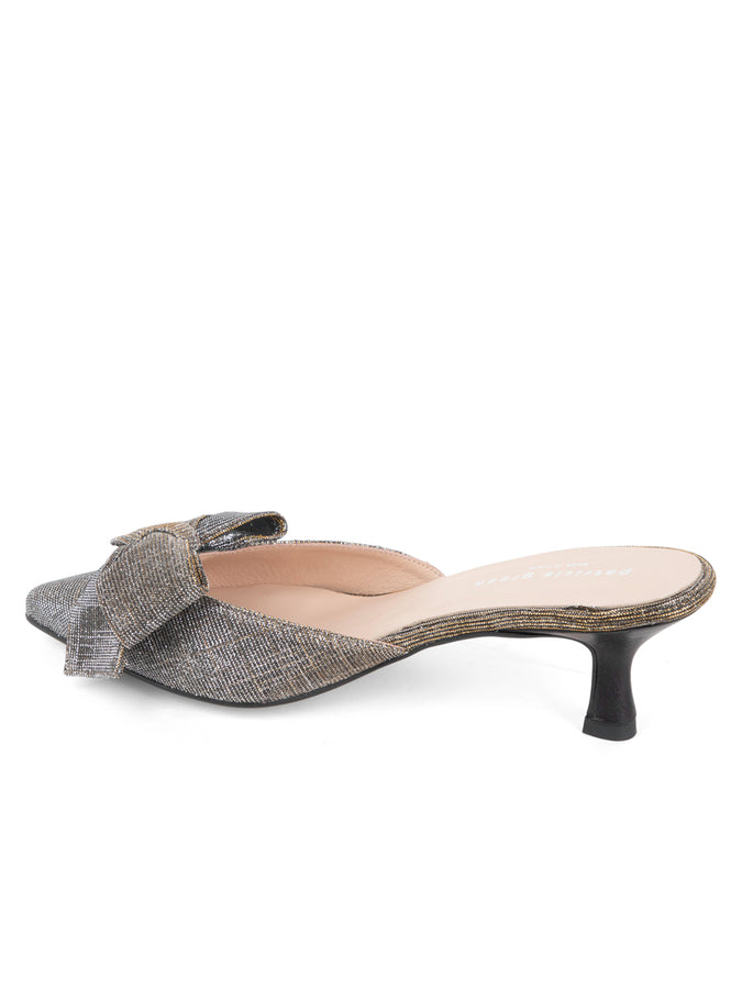 Patricia Green Patricia Green Women’s Malibu Kitten Heel Mule In Metallic Shimmer