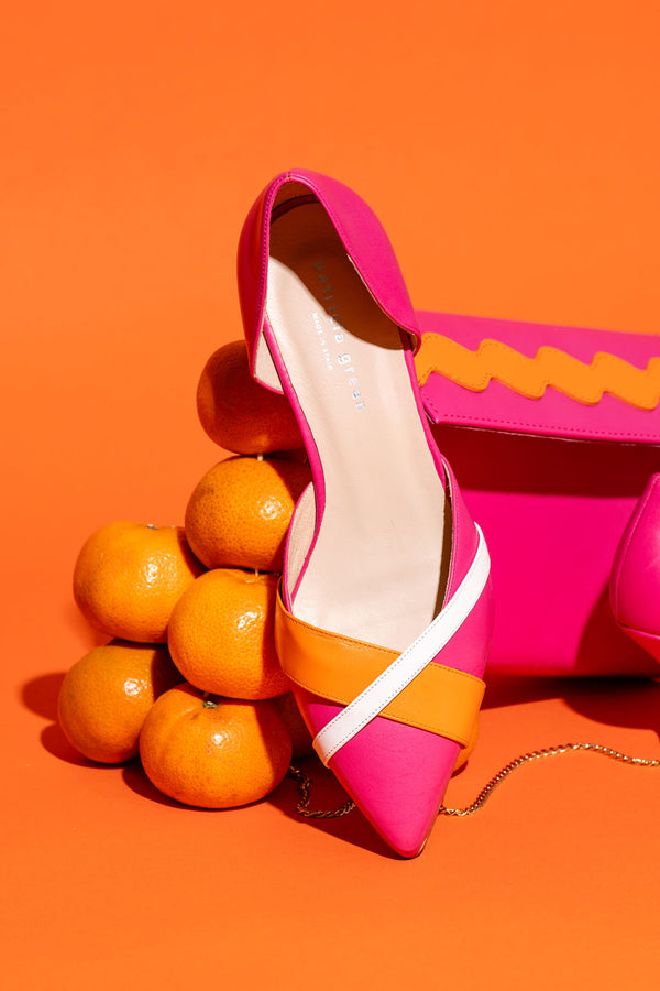 Patricia Green Patricia Green Women’s Milan D'orsay Kitten Heel In Pink/Orange/White