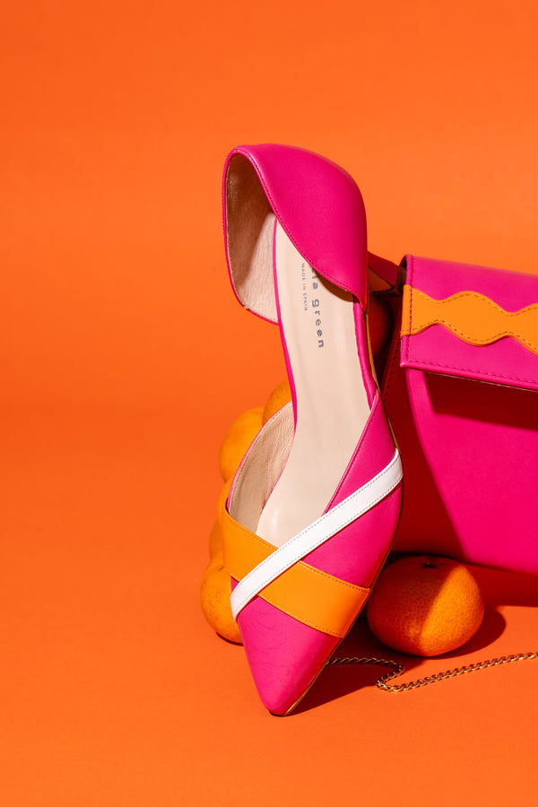 Patricia Green Patricia Green Women’s Milan D'orsay Kitten Heel In Pink/Orange/White