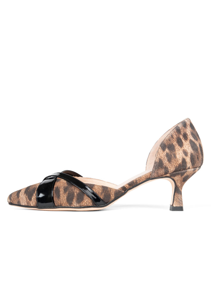 Patricia Green Patricia Green Women’s Milan D'Orsay Kitten Heel In Leopard/Black