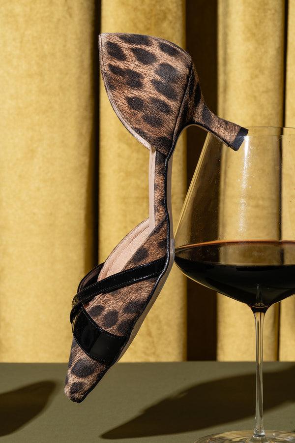 Patricia Green Patricia Green Women’s Milan D'Orsay Kitten Heel In Leopard/Black