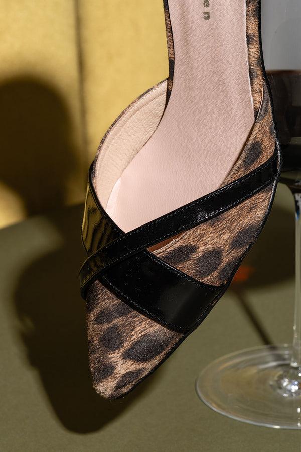 Patricia Green Patricia Green Women’s Milan D'Orsay Kitten Heel In Leopard/Black