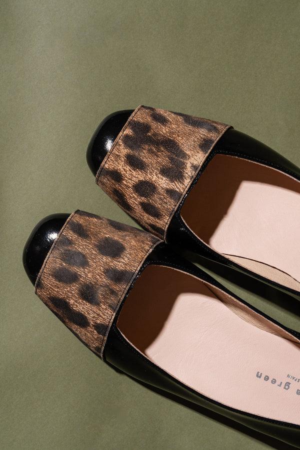 Patricia Green Patricia Green Women’s Milan Flat In Black/Leopard