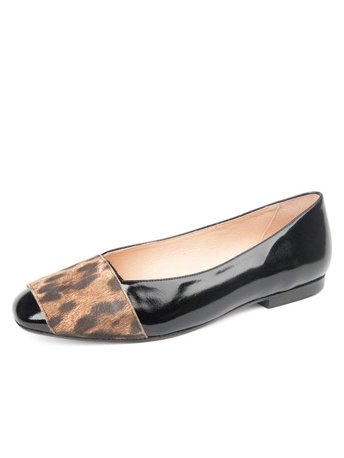 patricia green Patricia Green Women’s Milan Flat in Black/Leopard patricia green Patricia Green Women’s Milan Flat in Black/Leopard