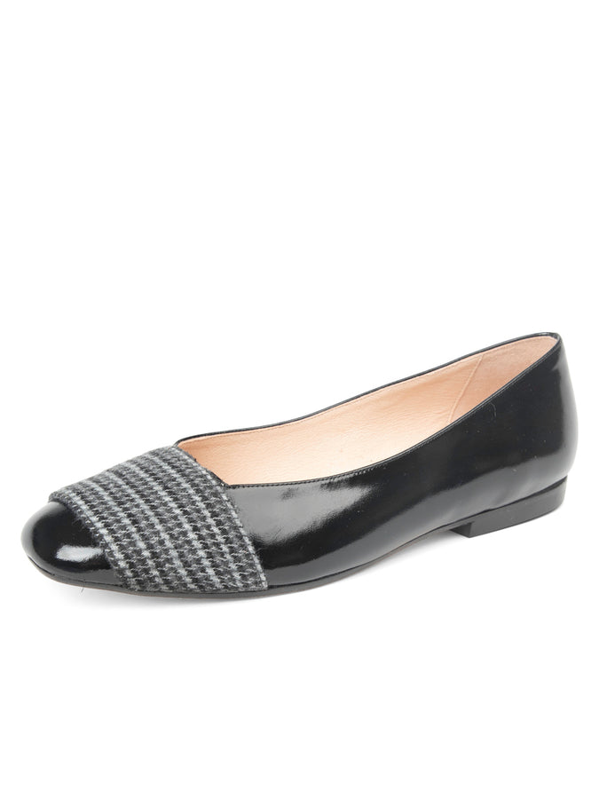 patricia green Patricia Green Women’s Milan Flat in Blk/Grey Houndstooth patricia green Patricia Green Women’s Milan Flat in Blk/Grey Houndstooth