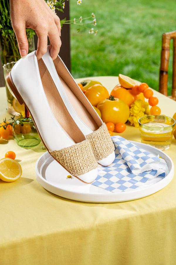 Patricia Green Patricia Green Women’s Milan Raffia Flat In White