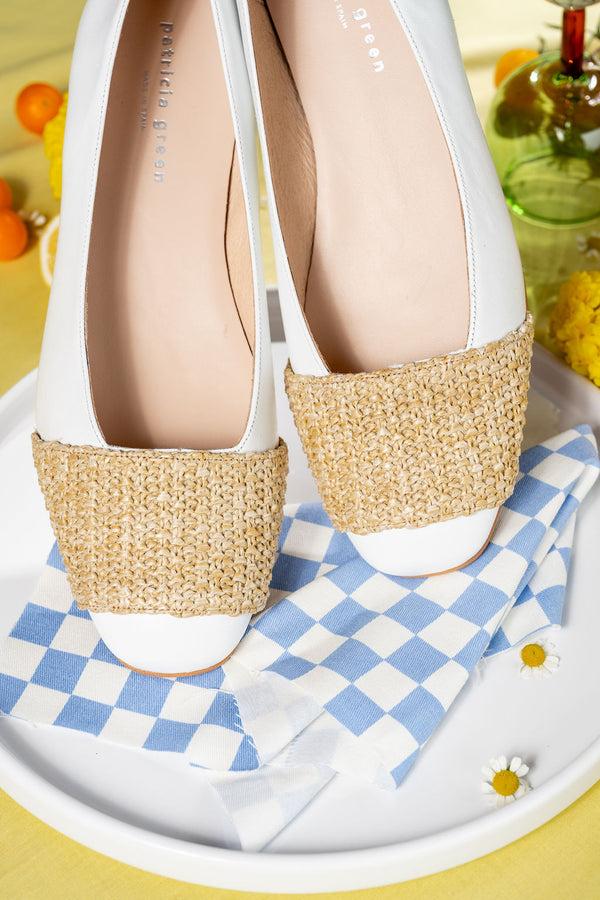 Patricia Green Patricia Green Women’s Milan Raffia Flat In White
