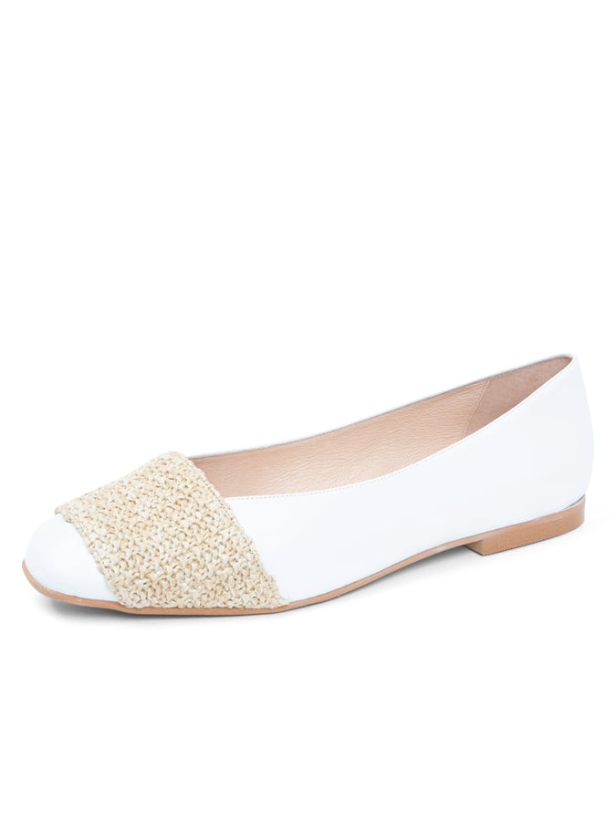 patricia green Patricia Green Women’s Milan Raffia Flat in White patricia green Patricia Green Women’s Milan Raffia Flat in White