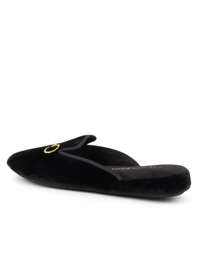 Patricia Green Patricia Green Women’s Milano Embroidered Velvet Slipper In Black