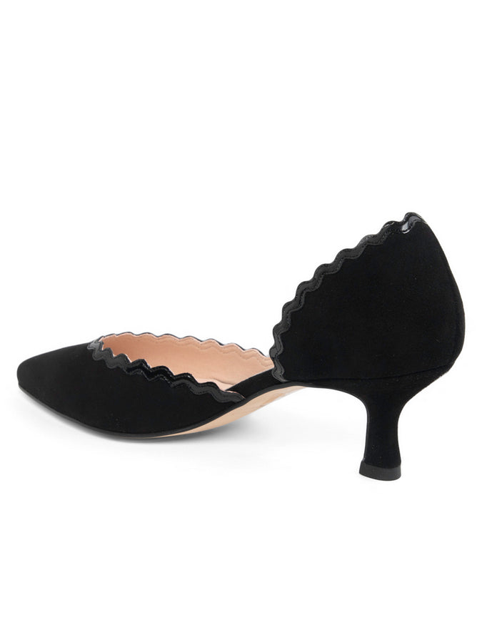 Patricia Green Patricia Green Women’s Olivia Scalloped D'Orsay Kitten Heel In Black