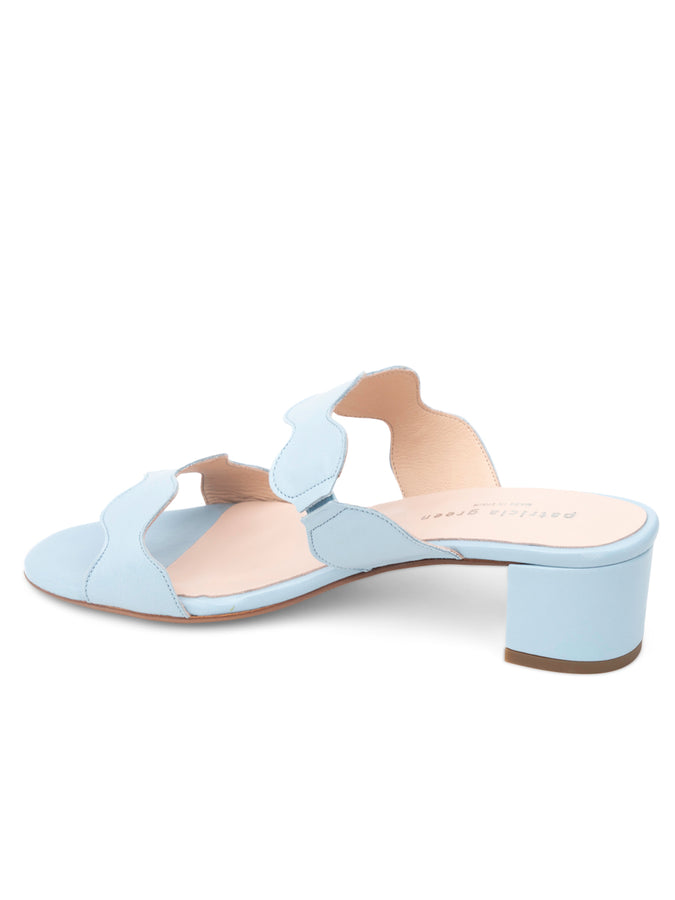 Patricia Green Patricia Green Women’s Palm Beach Block Heel Scalloped Sandal In Sky Blue