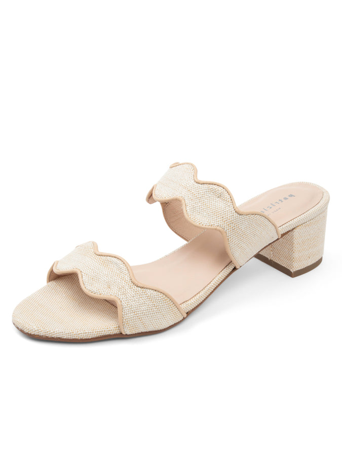 patricia green Patricia Green Women’s Palm Beach Block Heel Scalloped Sandal in Natural Linen