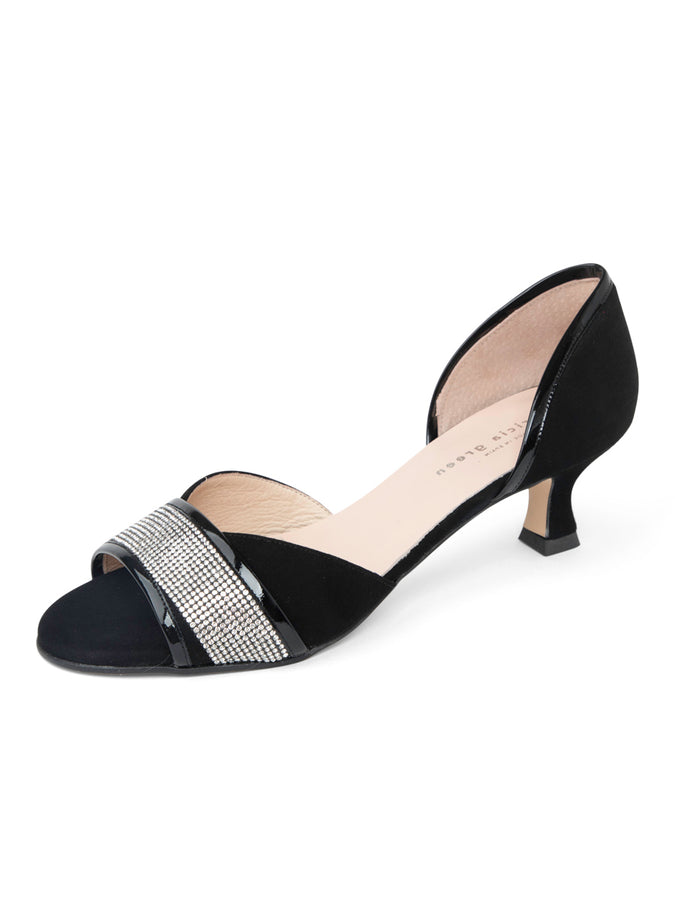 patricia green Patricia Green Women’s Parker d'Orsay Kitten Heel Sandal in Black Crystal