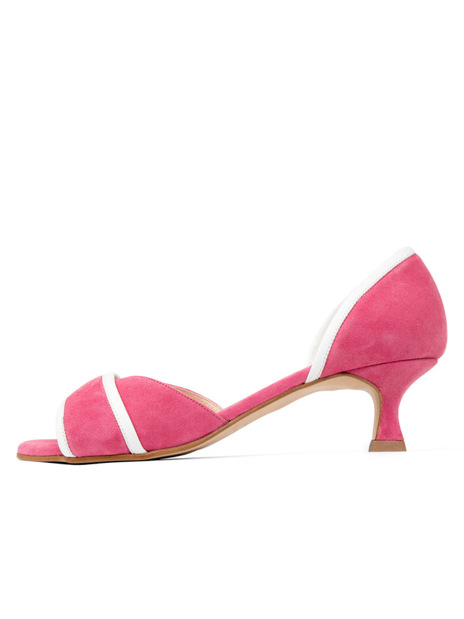 Patricia Green Patricia Green Women’s Parker D'orsay Kitten Heel Sandal In Pink/White