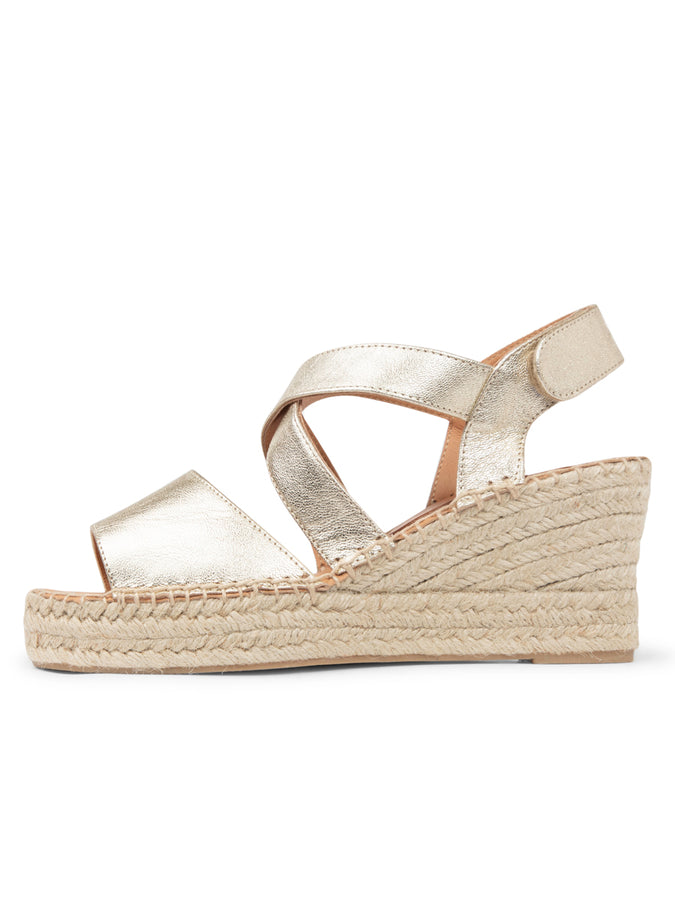 Patricia Green Patricia Green Women’s Penny Criss-Cross Espadrille In Gold Leather