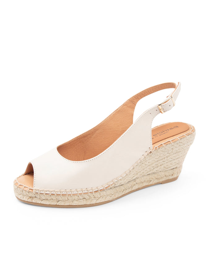 patricia green Patricia Green Women’s Peyton Peep Toe Slingback Espadrille in Bone Leather