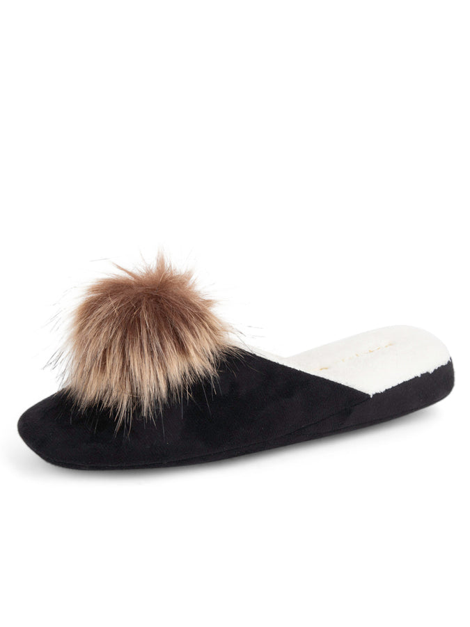 patricia green Patricia Green Women’s Pretty Pouf Slipper in Black/Tan