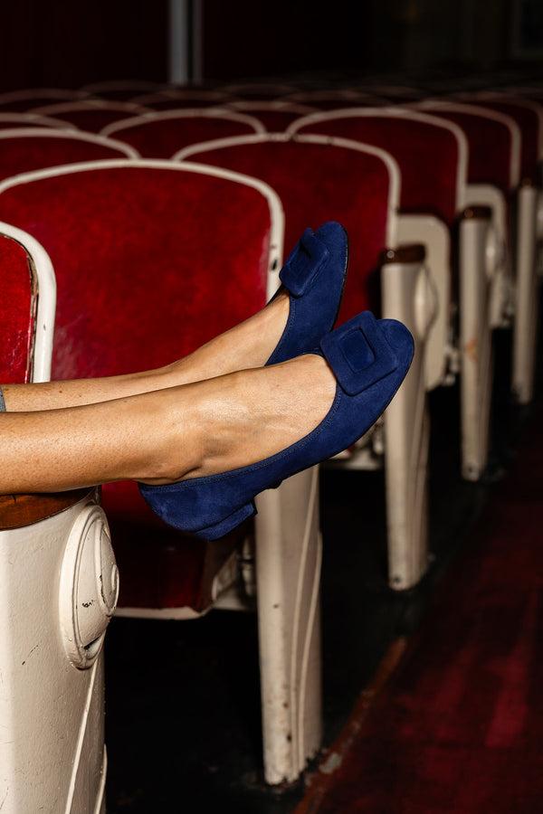 Patricia Green Patricia Green Women’s Riviera Block Heel Pump In Navy Suede