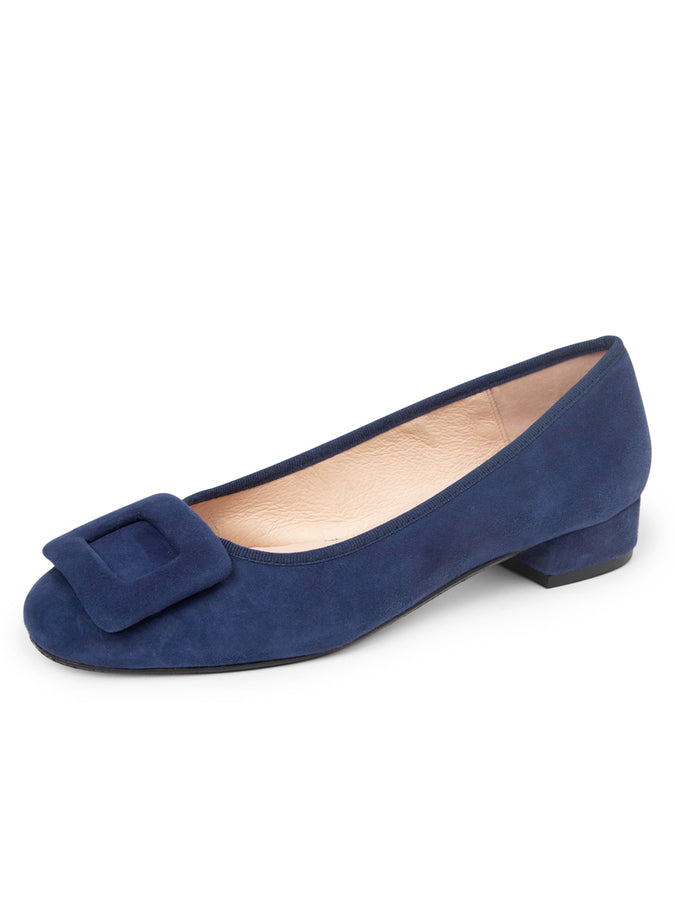 patricia green Patricia Green Women’s Riviera Block Heel Pump in Navy Suede