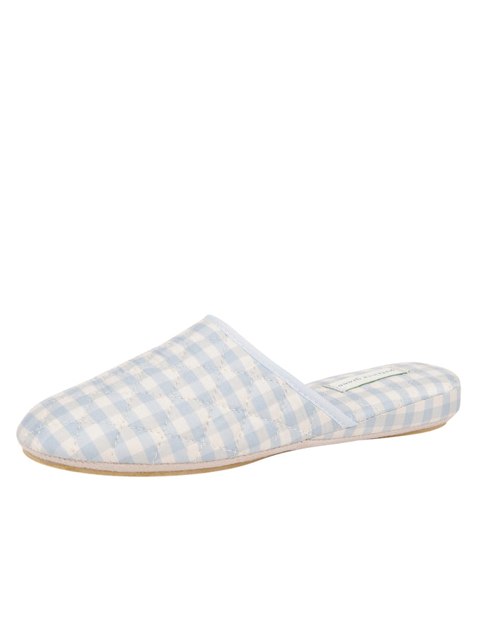 patricia green Patricia Green Women’s Sari Silk Check Slipper in Blue