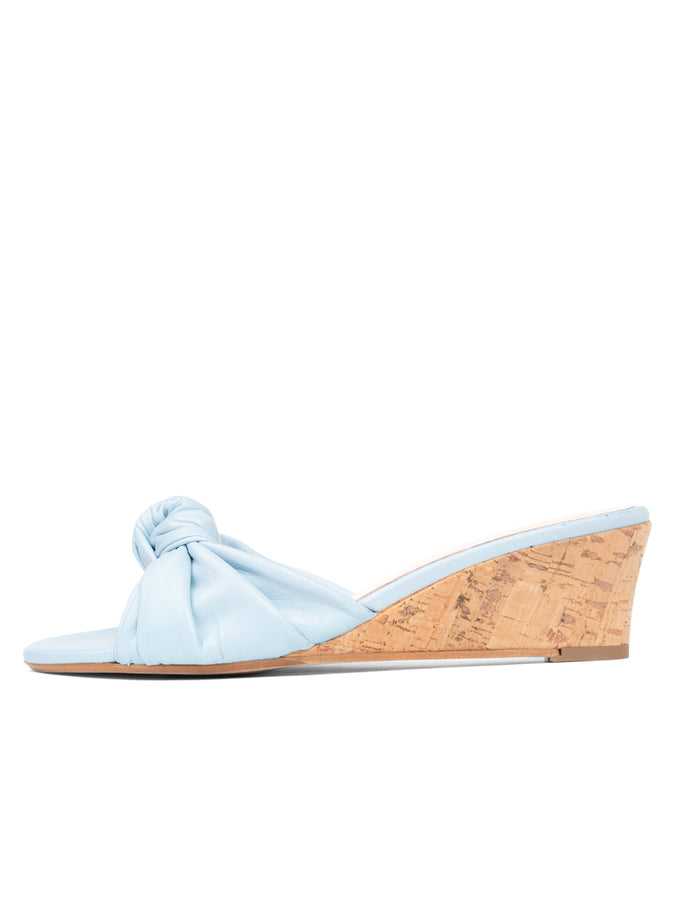 Patricia Green Patricia Green Women’s Savannah Knotted Bow Cork Wedge In Sky Blue