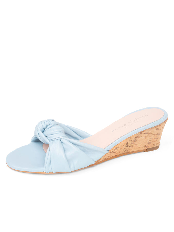 patricia green Patricia Green Women’s Savannah Knotted Bow Cork Wedge in Sky Blue