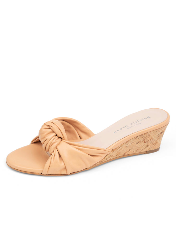patricia green Patricia Green Women’s Savannah Knotted Bow Cork Wedge in Nude