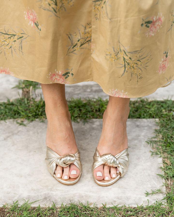 Patricia Green Patricia Green Women’s Savannah Knotted Bow Slide In Gold