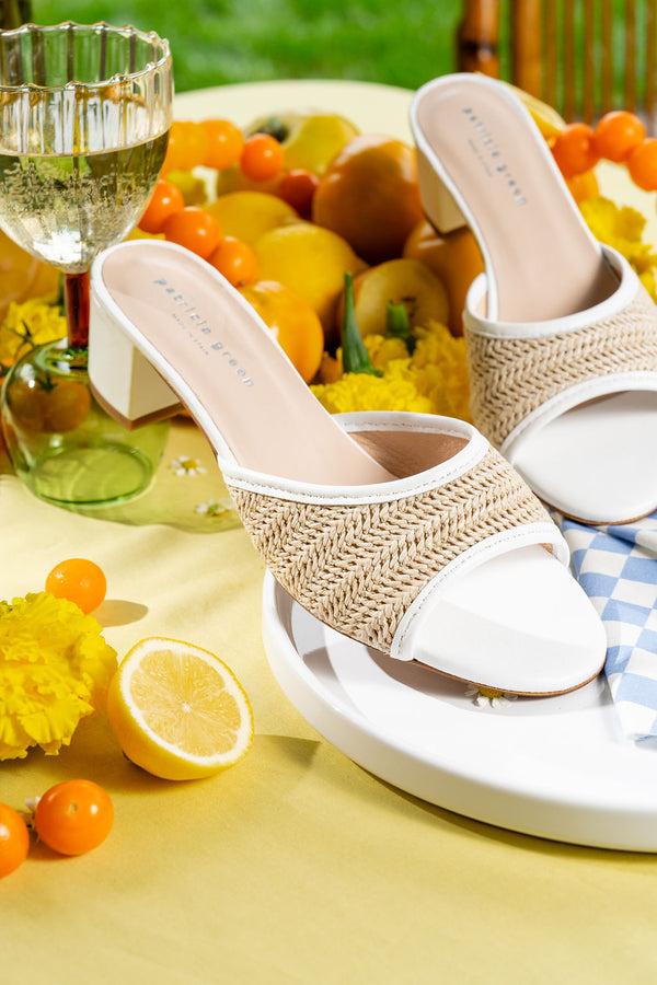 Patricia Green Patricia Green Women’s Sienna Raffia Block Heel In White
