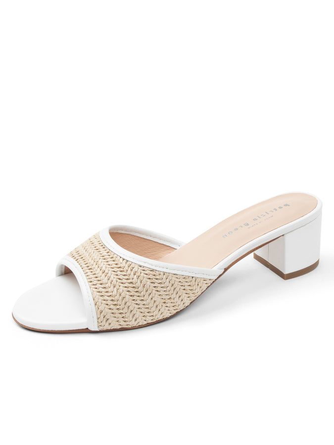 patricia green Patricia Green Women’s Sienna Raffia Block Heel in White