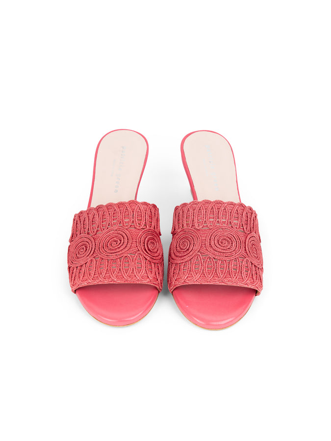 Patricia Green Patricia Green Women’s Siesta Swirled Raffia Wedge In Rose Pink