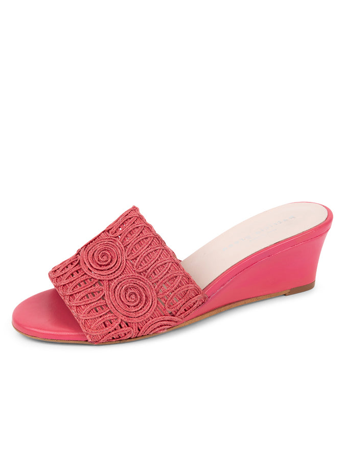 patricia green Patricia Green Women’s Siesta Swirled Raffia Wedge in Rose Pink