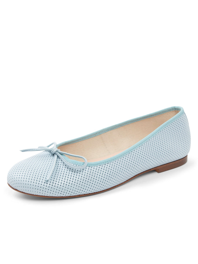 patricia green Patricia Green Women’s Skim Ballerina Flat in Sky Blue Perforated